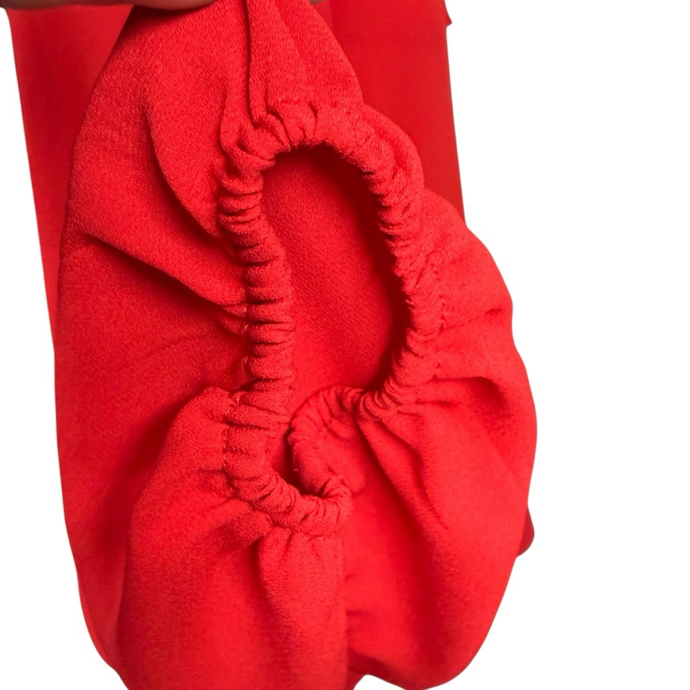 Loft Red Ruffle Hem Long Sleeve Blouse Women’s Medium - Picture 5 of 9